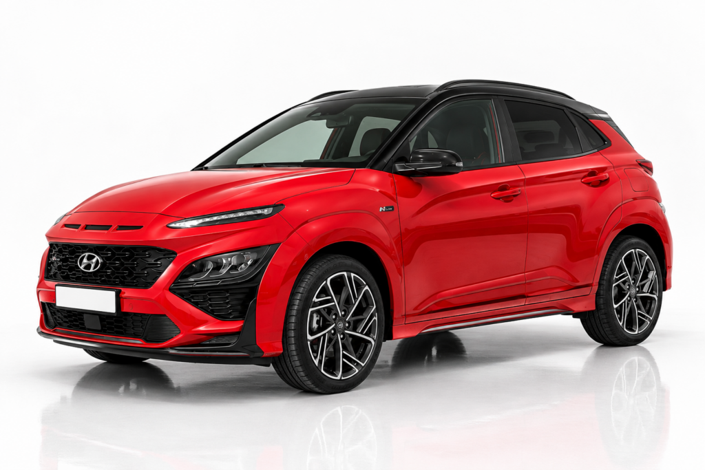 Hyundai Kona N Line elölről, félprofilból – bérlés Budapesten