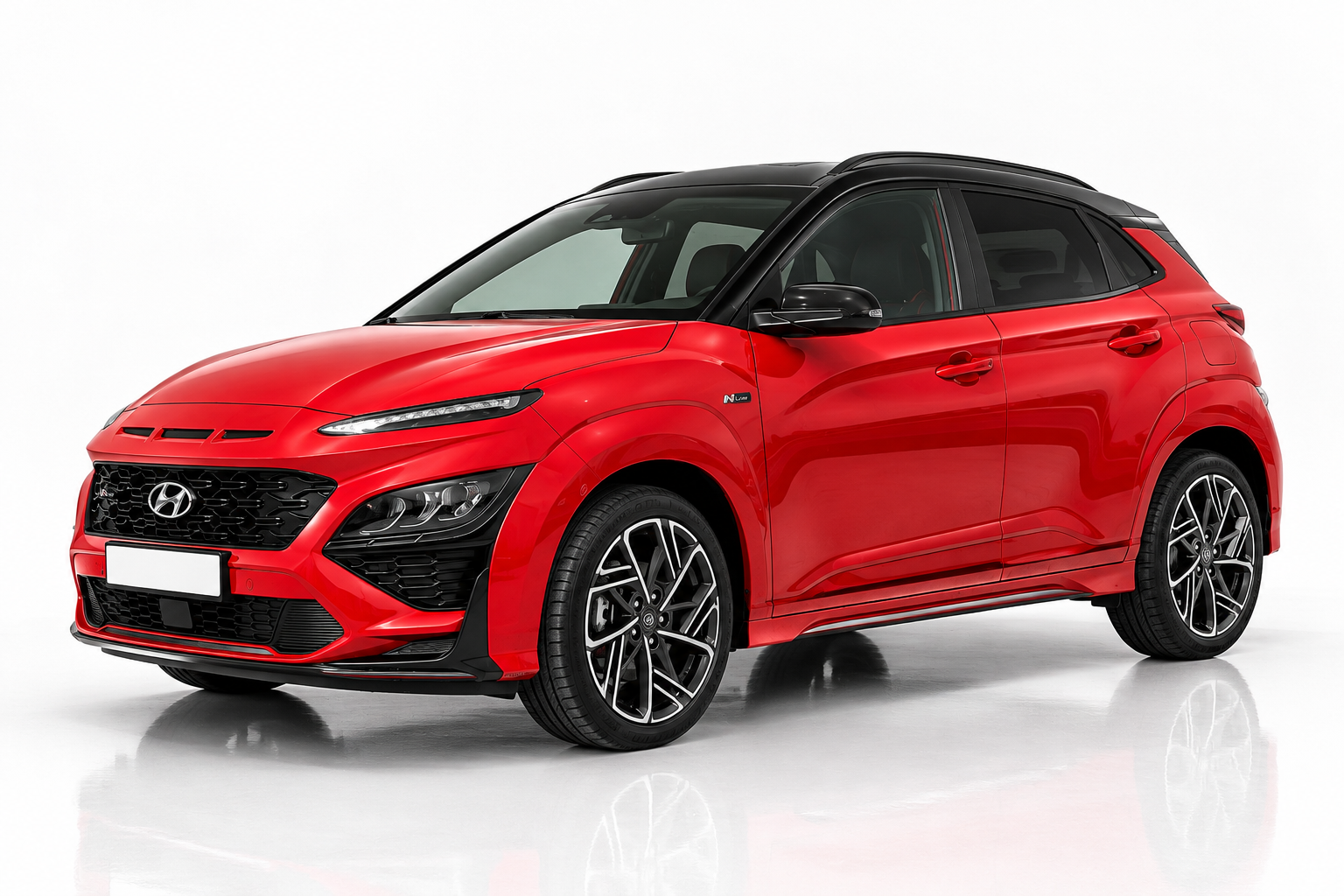 Hyundai Kona N Line elölről, félprofilból – sUV bérlés Budapesten