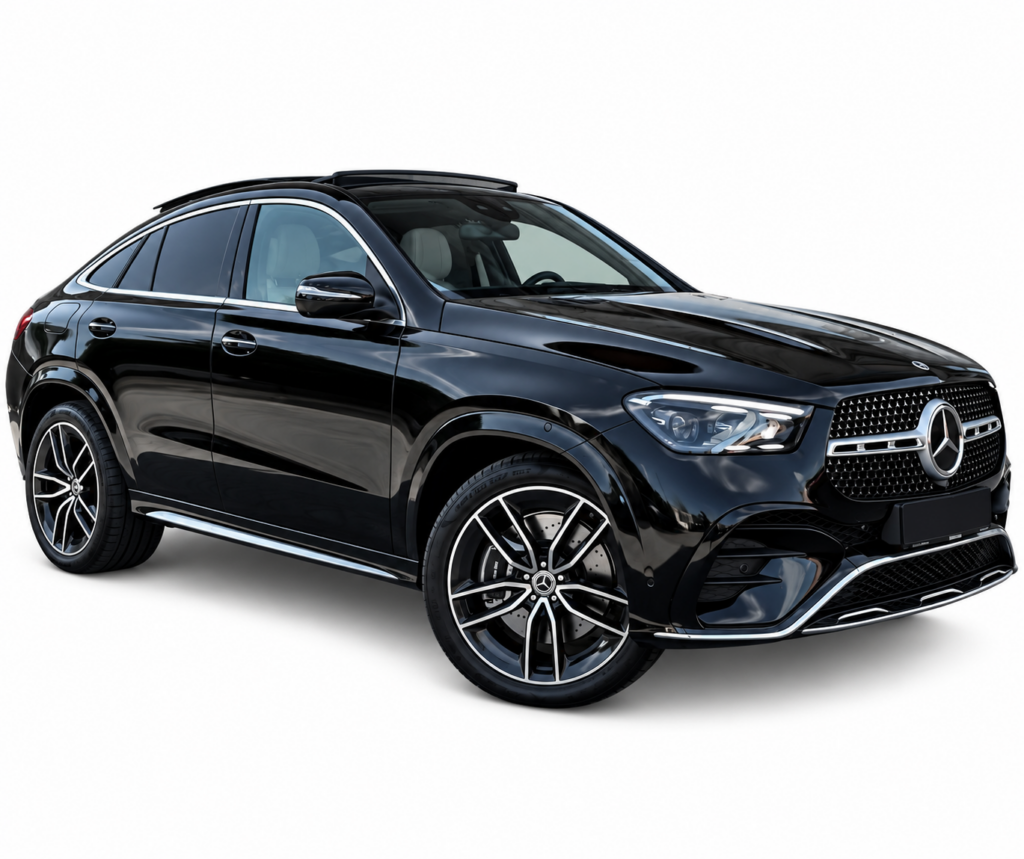 Mercedes-Benz GLE 450d Coupé elölről, félprofilból – bérlés Budapesten