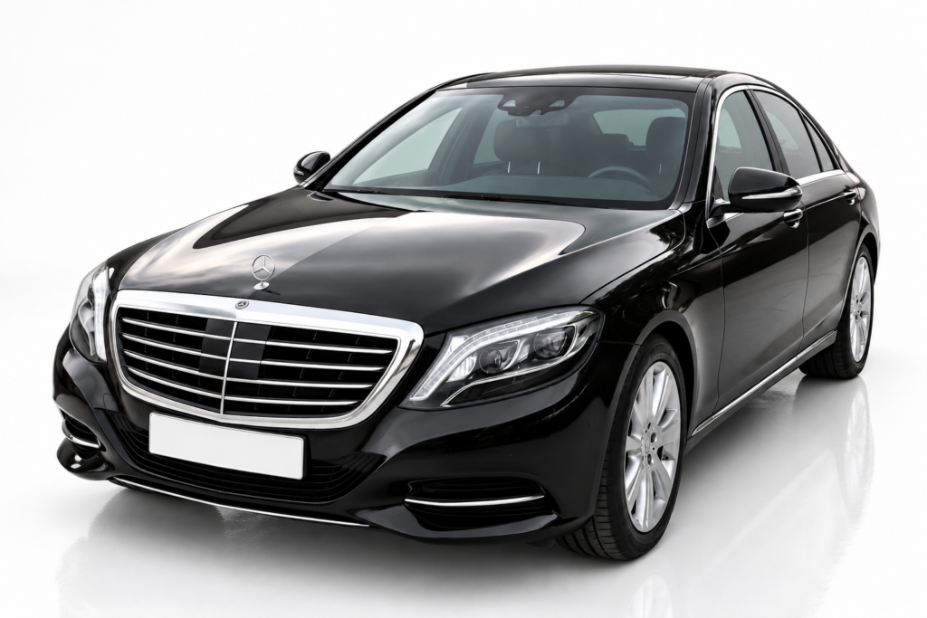 Mercedes-Benz S 350d elölről, félprofilból – bérlés Budapesten