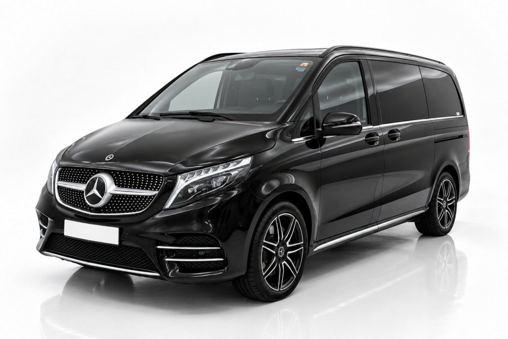 Mercedes-Benz V-osztály elölről, félprofilból – bérlés Budapesten