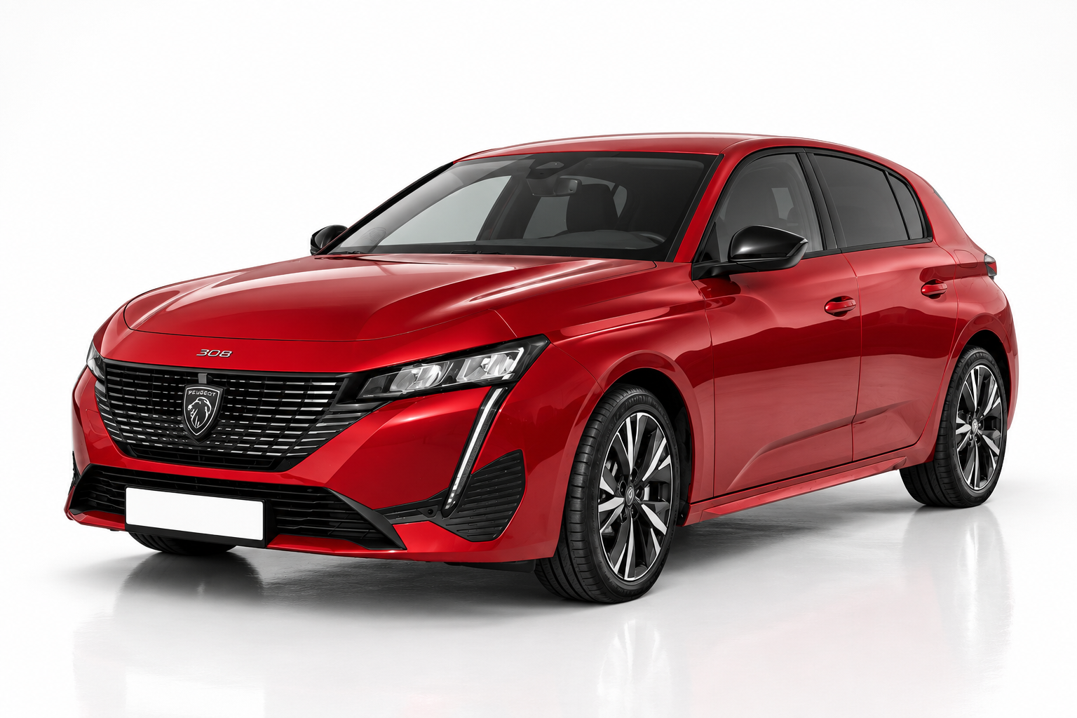 Peugeot 308 elölről, félprofilból – kompakt bérlés Budapesten
