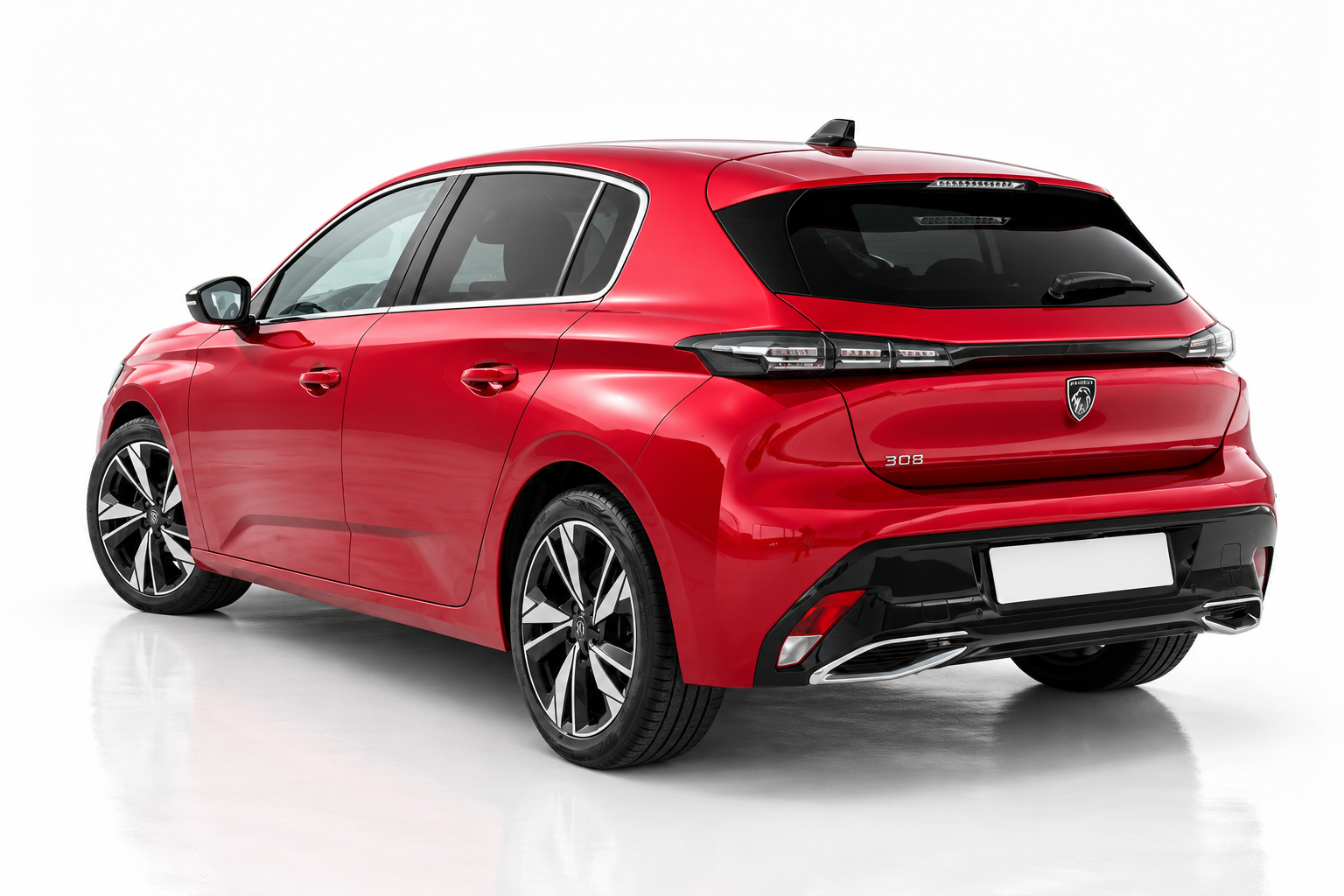 Peugeot 308 hátulról, félprofilból – kompakt bérlés Budapesten